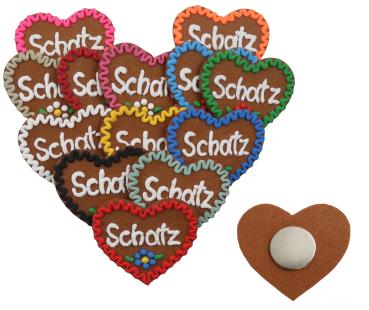 Kühlschrankmagnete mit Name in verschiedenen Farben - Filzherz